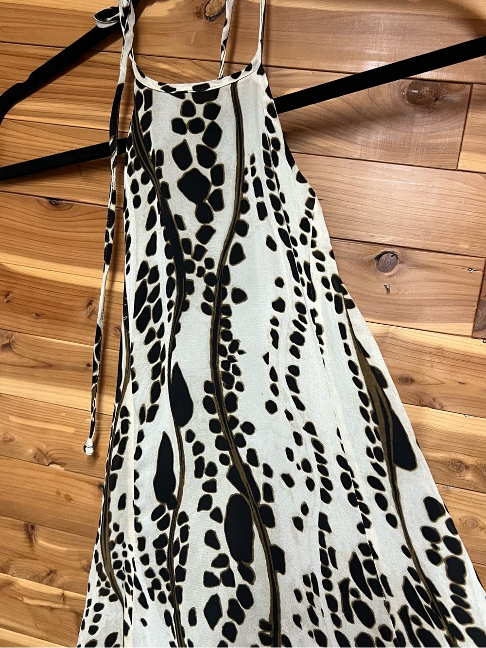 Zara Black and White Printed Halter Maxi Dress - Picture 2 of 4